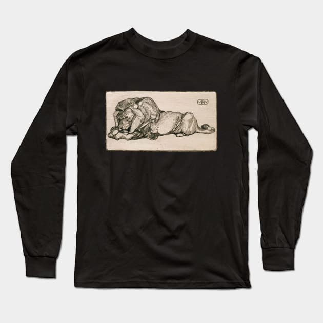Resting Lion Long Sleeve T-Shirt by UndiscoveredWonders